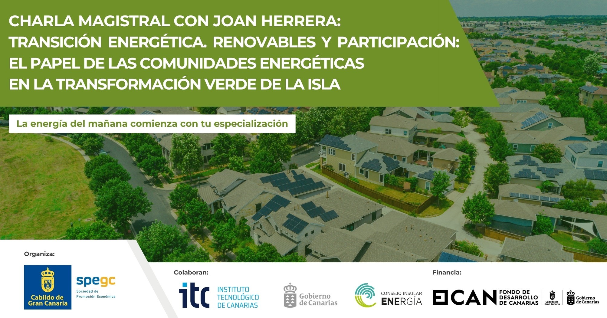 Jornada sobre Comunidades Energéticas en Gran Canaria: charla magistral con Joan Herrera